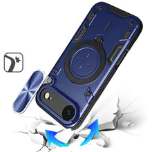 For iPhone Air Case Magnetic Circle Stand Sliding Lens Cover + Tempered Glass