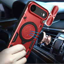 For iPhone Air Case Magnetic Circle Stand Sliding Lens Cover + Tempered Glass