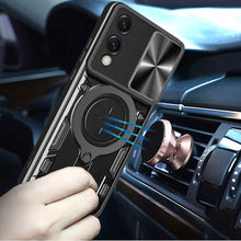 For Samsung S25 Edge Case Magnetic Ring Camera Lens Protection + Tempered Glass