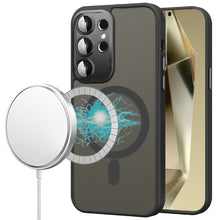 For Samsung Galaxy S24 Case Magnetic Circle Metal Glass Lens Hybrid Phone Cover