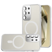 For Samsung Galaxy S24 Case Magnetic Circle Metal Glass Lens Hybrid Phone Cover