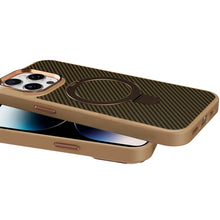 For iPhone 14 PRO MAX 6.7 in. Case Carbon Fiber Print Magnetic Circle Ring Stand