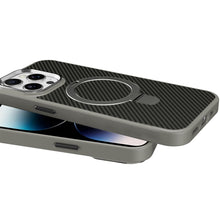 For iPhone 14 PRO MAX 6.7 in. Case Carbon Fiber Print Magnetic Circle Ring Stand