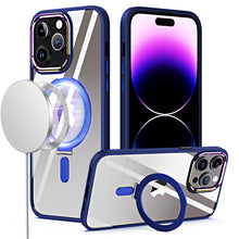 For iPhone 15 Case Magnetic Circle doubles as stand Chrome + 2 Tempered Glass