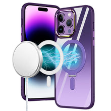 For iPhone 15 Pro Max Case Magnetic Circle RingStand Chrome +2 Screen Protectors