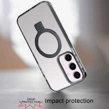For Samsung S25+/S24+ Case Magnetic Circle Stand Translucent + Tempered Glass