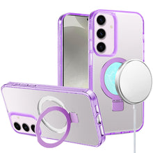 For Samsung S25+/S24+ Case Magnetic Circle Stand Translucent + Tempered Glass