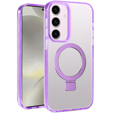 For Samsung S25+/S24+ Case Magnetic Circle Stand Translucent + Tempered Glass