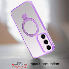 For Samsung S25+/S24+ Case Magnetic Circle Stand Translucent + Tempered Glass