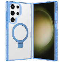 For Samsung S23 Ultra Case Magnetic Circle Stand Translucent Border Grip Cover