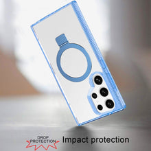 For Samsung S23 Ultra Case Magnetic Circle Stand Translucent Border Grip Cover