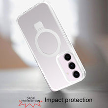 For Samsung S25/S24 Case Magnetic Circle Stand Translucent + Tempered Glass