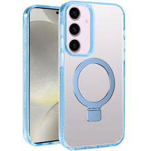 For Samsung S25/S24 Case Magnetic Circle Stand Translucent + Tempered Glass