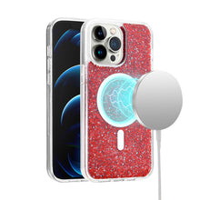 For iPhone 14 PRO Case Magnetic Circle Epoxy Full Colorful Glitter Phone Cover