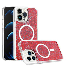 For iPhone 14 PRO Case Magnetic Circle Epoxy Full Colorful Glitter Phone Cover
