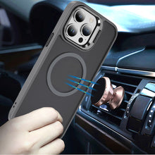 For iPhone 15 Pro Max Case Magnetic Circle Camera Lens Stand +2 Tempered Glass