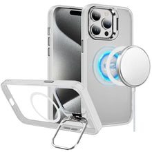 For iPhone 15 Pro Max Case Magnetic Circle Camera Lens Stand +2 Tempered Glass