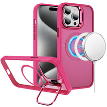 For iPhone 15 Pro Max Case Magnetic Circle Camera Lens Stand +2 Tempered Glass