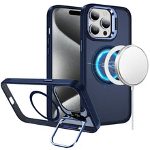 For iPhone 15 Pro Max Case Magnetic Circle Camera Lens Stand +2 Tempered Glass