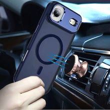 For iPhone Air Case Magnetic Circle with Metallic Lens Stand + Tempered Glass