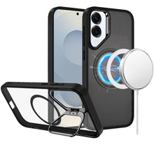 For Samsung S25 Edge Case Magnetic Circle Camera Lens Stand + Tempered Glass