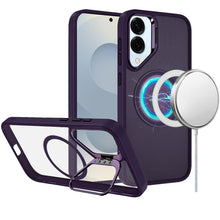For Samsung S25 Edge Case Magnetic Circle Camera Lens Stand + Tempered Glass