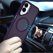 For Samsung S25 Edge Case Magnetic Circle Camera Lens Stand + Tempered Glass