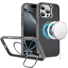 For iPhone 16 PRO MAX Case Magnetic Circle w/ Camera Lens Stand + Tempered Glass