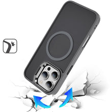 For iPhone 16 PRO MAX Case Magnetic Circle w/ Camera Lens Stand + Tempered Glass