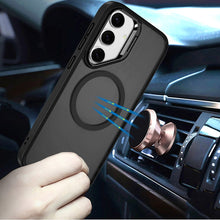 For Samsung S25+/S24+ Case Magnetic Circle w/ Camera Lens Stand + Tempered Glass