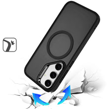 For Samsung S25+/S24+ Case Magnetic Circle w/ Camera Lens Stand + Tempered Glass