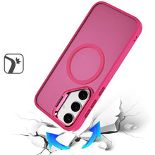 For Samsung S25+/S24+ Case Magnetic Circle w/ Camera Lens Stand + Tempered Glass