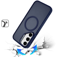For Samsung S25+/S24+ Case Magnetic Circle w/ Camera Lens Stand + Tempered Glass