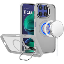 For Moto G Stylus 2025 Case Magnetic Circle Camera Lens Stand + Tempered Glass