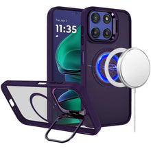 For Moto G Stylus 2025 Case Magnetic Circle Camera Lens Stand + Tempered Glass