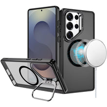 For Samsung S25 Ultra Case Magnetic Circle w/ Camera Lens Stand + Tempered Glass