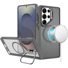For Samsung S25 Ultra Case Magnetic Circle w/ Camera Lens Stand + Tempered Glass