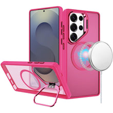 For Samsung S25 Ultra Case Magnetic Circle w/ Camera Lens Stand + Tempered Glass