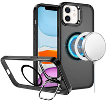 For iPhone 11 6.1 in. Case Magnetic Circle w/ Camera Lens Stand + Tempered Glass