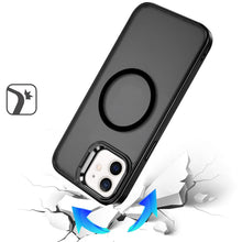 For iPhone 11 6.1 in. Case Magnetic Circle w/ Camera Lens Stand + Tempered Glass