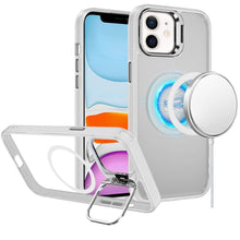 For iPhone 11 6.1 in. Case Magnetic Circle w/ Camera Lens Stand + Tempered Glass