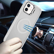 For iPhone 11 6.1 in. Case Magnetic Circle w/ Camera Lens Stand + Tempered Glass
