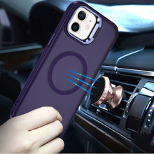 For iPhone 11 6.1 in. Case Magnetic Circle w/ Camera Lens Stand + Tempered Glass