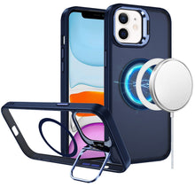 For iPhone 11 6.1 in. Case Magnetic Circle w/ Camera Lens Stand + Tempered Glass