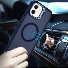 For iPhone 11 6.1 in. Case Magnetic Circle w/ Camera Lens Stand + Tempered Glass