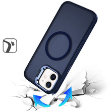 For iPhone 11 6.1 in. Case Magnetic Circle w/ Camera Lens Stand + Tempered Glass