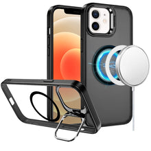 For iPhone 12/12 Pro Case Magnetic Circle w/ Camera Lens Stand + Tempered Glass