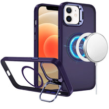 For iPhone 12/12 Pro Case Magnetic Circle w/ Camera Lens Stand + Tempered Glass