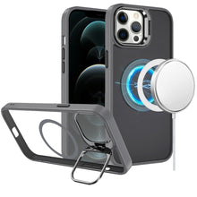 For iPhone 12 Pro Max Case Magnetic Circle w/ Camera Lens Stand + Tempered Glass