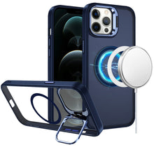For iPhone 12 Pro Max Case Magnetic Circle w/ Camera Lens Stand + Tempered Glass